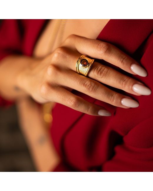 Ebru Jewelry Metallic Majestic Ruby Statement Ring