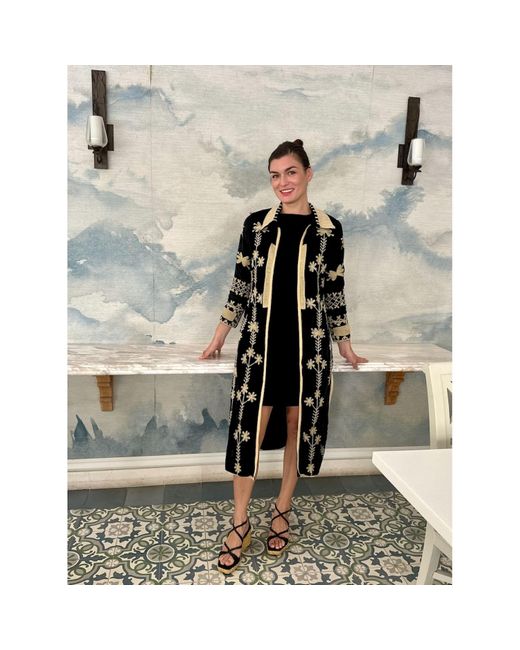 Antra Designs Black Suki Velvet Coat Dress