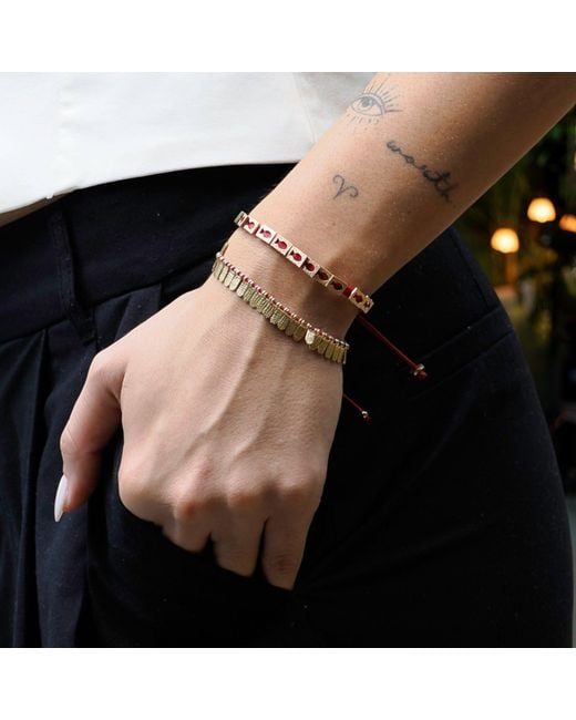 Ebru Jewelry Red Lucky Fish Woven String Bracelet for men