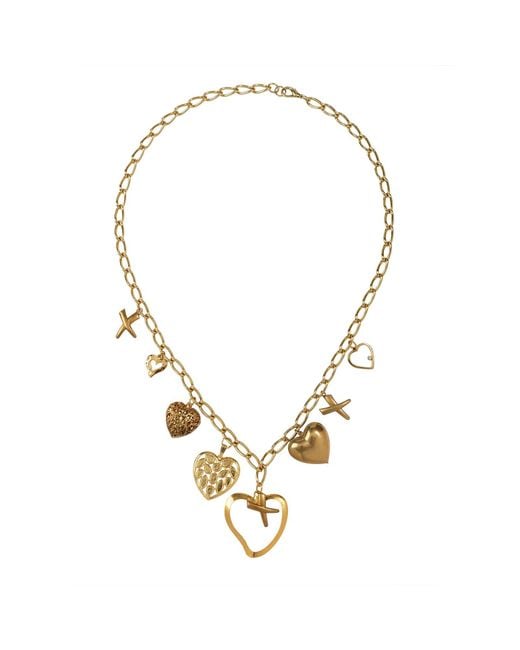 Caramel Vintage Jewellery Metallic Vintage Plated Love & Kisses Necklace