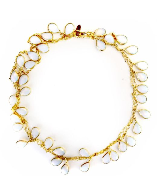 Persia Dona Jewelry Metallic Opal Drops Necklace