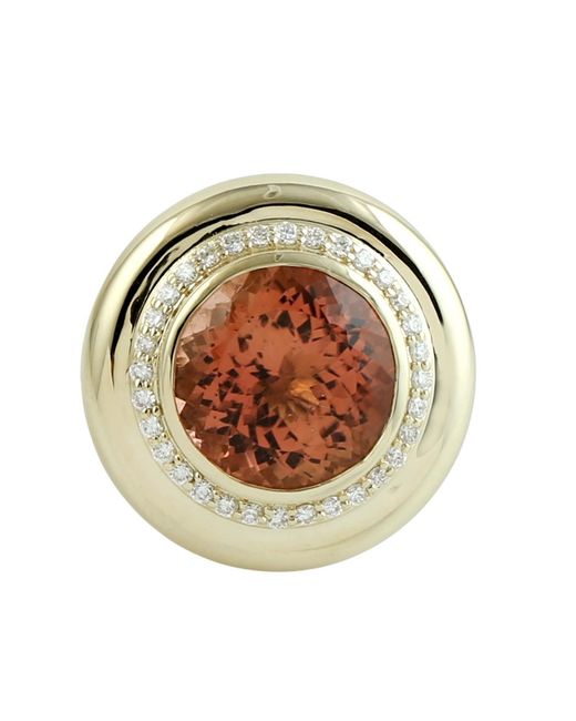 Artisan Metallic 14K Tourmaline & Diamond Halo Ring
