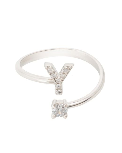 Latelita London White Initial Ring Y