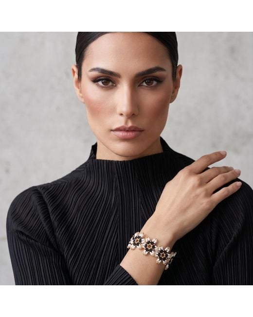 Iliana Arrazola Multicolor Waterfall Blossom Bracelet, And Withe