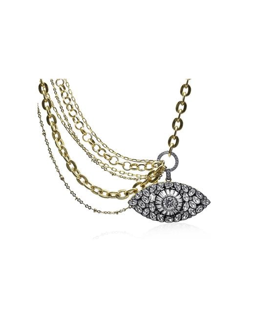 Bayemeyc Metallic Suadela Plated Eye Necklace