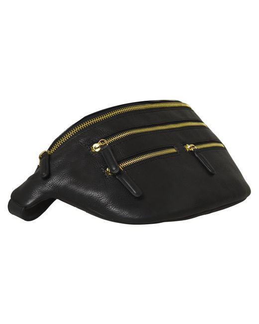 BELYSA Black Odine Leather Bumbag