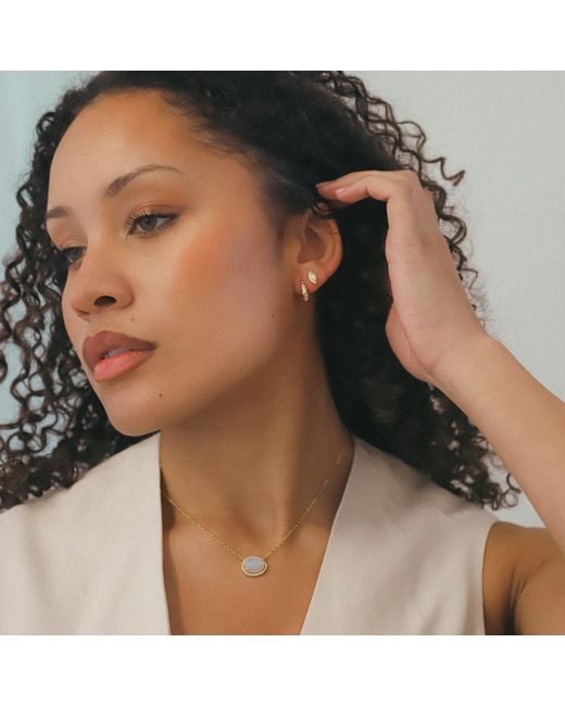 Luna Charles Metallic Bianca Moonstone Pendant Necklace