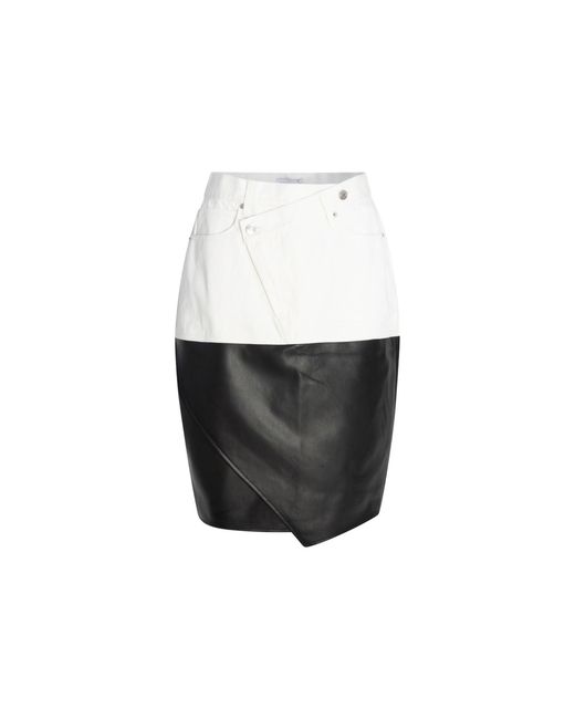 Circular Path White Combo Skirt
