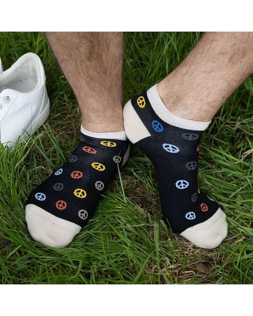 Peper Harow - Made in England Blue Peace Luxury Crew & Trainer Socks Bundle for men
