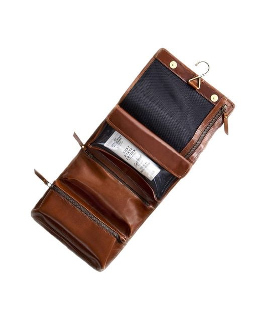 VIDA VIDA Brown Hanging Tan Leather Wash Bag