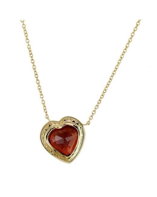Artisan White Garnet & Diamond Heart Pendant Necklace