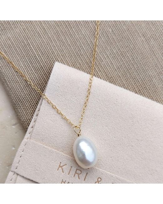 Kiri & Belle Metallic Florence Baroque Pearl Pendant Filled Necklace