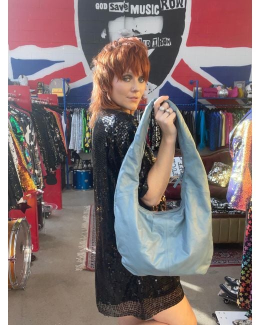 Any Old Iron Blue Slade Leather Shoulder Bag