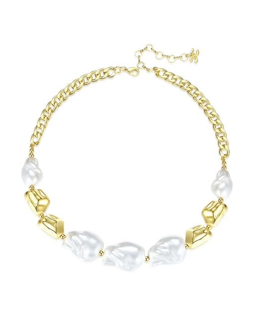 Classicharms Metallic Baroque Pearl Statement Necklace