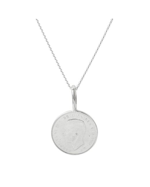 Katie Mullally Metallic English Farthing Coin Charm And Chain for men