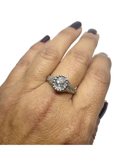 Tg-Jewellery by Tamara Gervasio Multicolor Ancient Cameo Muse Textured Ring – Hand-Carved Sterling