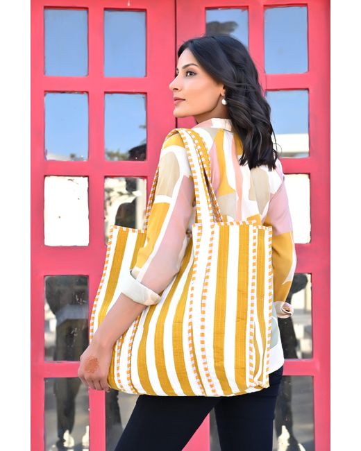 Conscious Yoga Collective Blue The Stripe Tote