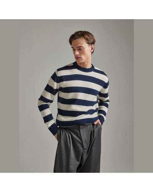 Salts Cashmere Blue Lofty Knit Crew Neck Sweater