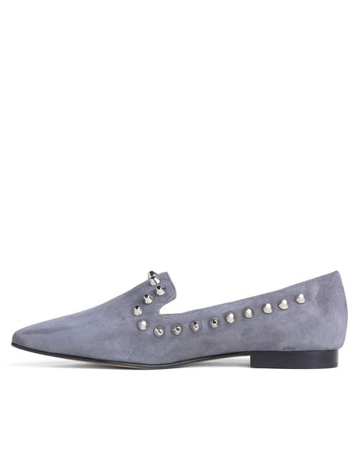 Beautiisoles by Robyn Shreiber Made in Italy Blue Celeste Suede Flat Loafer Comfortable And Classy