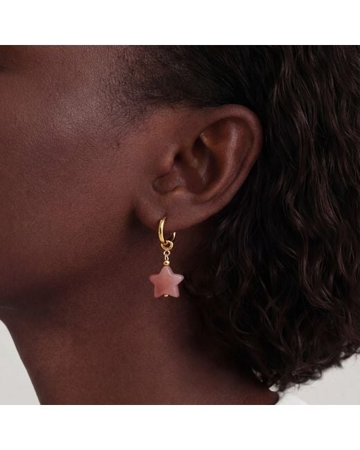seree Red Harvest Jade Stone Charm Earrings