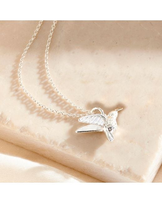 Posh Totty Designs Metallic Sterling Hummingbird Pendant Necklace