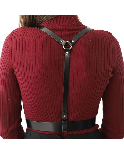 Haute Cuir Black Mun Leather Suspender Harness