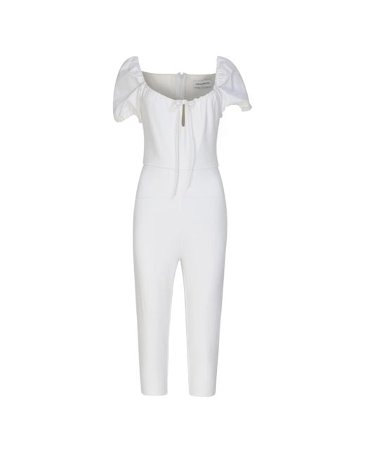 Circular Path White Jill Romper