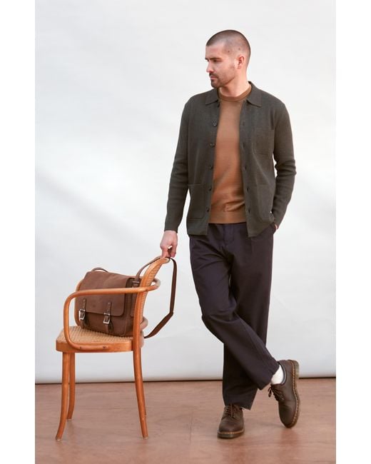Paul James Knitwear Green Midweight Cotton Benjamin Work Shirt for men