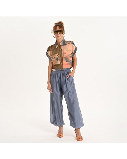 Lalipop Design Blue Mist Fluid Pants
