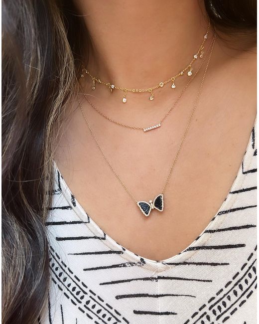 KAMARIA Metallic Rain Drop Choker Necklace With Crystals