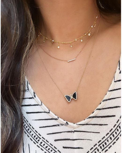 KAMARIA Metallic Neutrals Rain Drop Choker Necklace With Crystals