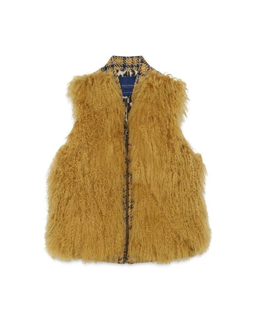 Amanda Thompson Couture Yellow Aubrey Cropped Gilet Mustard