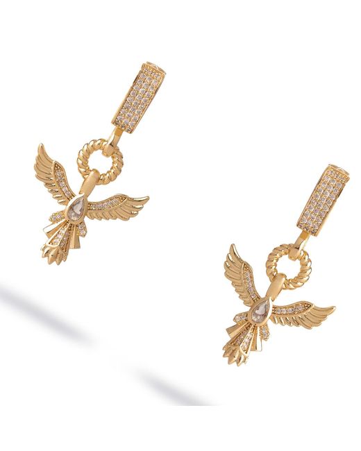 Ebru Jewelry Metallic Golden Phoenix Drop Earrings