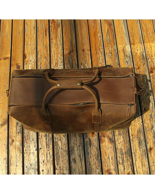 Touri Orange Genuine Leather Luggage Bag for men