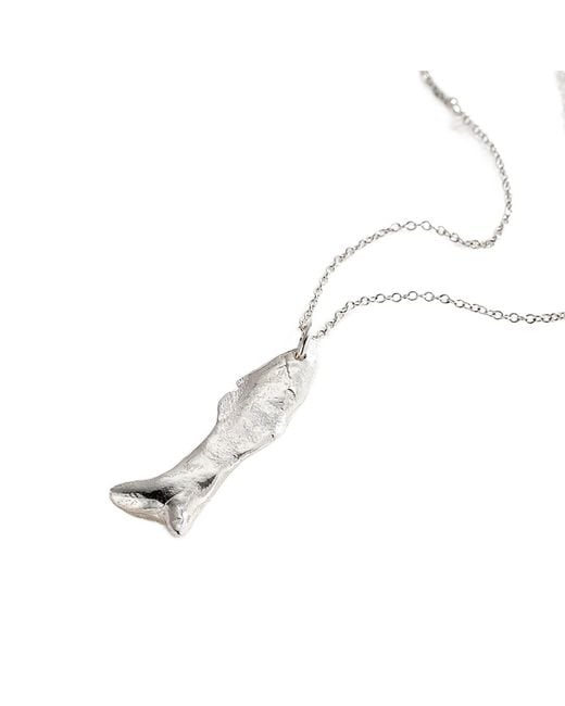 Posh Totty Designs White Small Fortune Fish Pendant Necklace