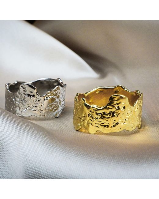 Aaria London Metallic Lava Ring