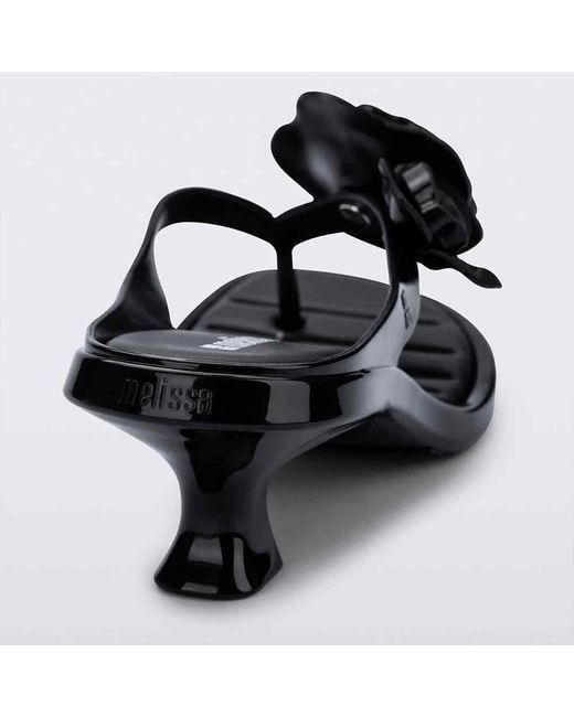 Melissa Black Thong Kitten Heel Petals