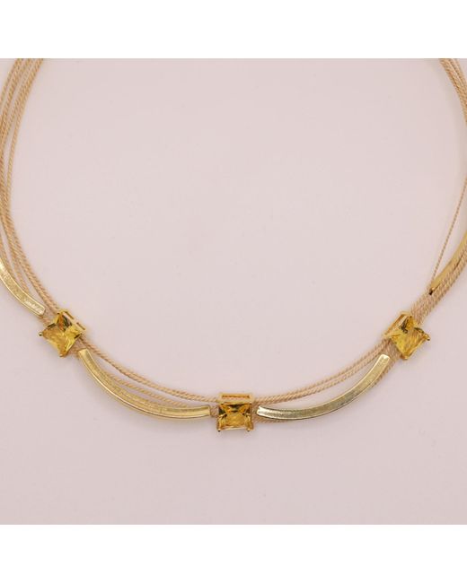 Nart Nature Making Art Metallic The Square Buriti Natural Fiber Necklace