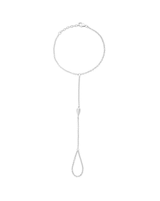 Lucy Quartermaine White Solid Sterling Single Drop Hand Chain