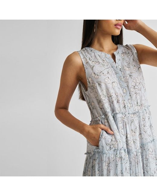 REISTOR Gray Perfect Resort Maxi Crepe Dress