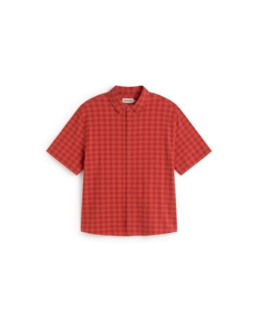 Thinking Mu Red Paddy Seersucker Shirt for men