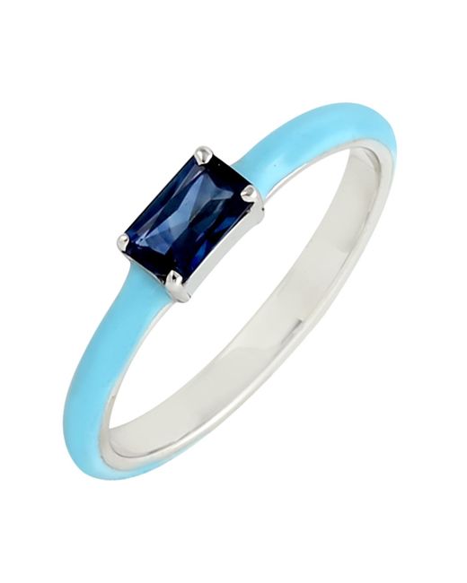 Artisan Blue Sapphire & Enamel Ring