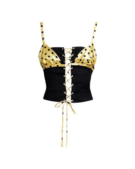 28Natelier Black Polka Dot Bikini Corset