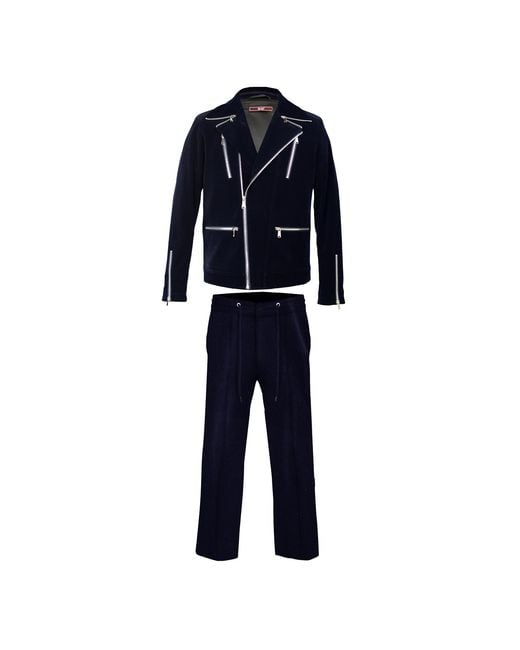 DAVID WEJ Blue Washington Corduroy Biker Set for men