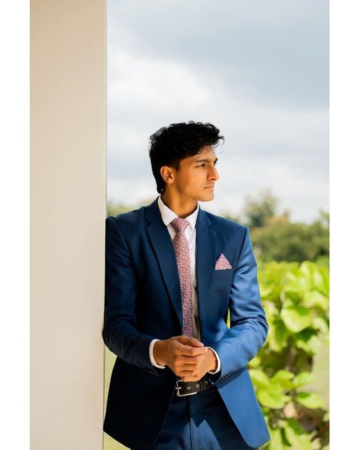 Neightiv Purple Tie And Pocket Square Set- Bits Harmony for men