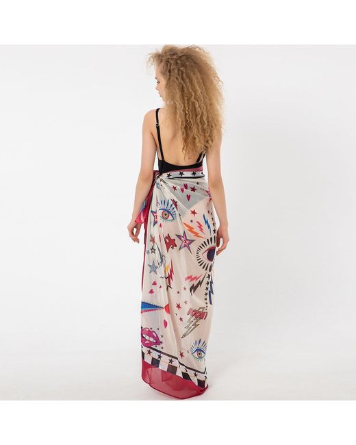 LOVEIST STORE Red Amare Pop Print Sarong Pareo