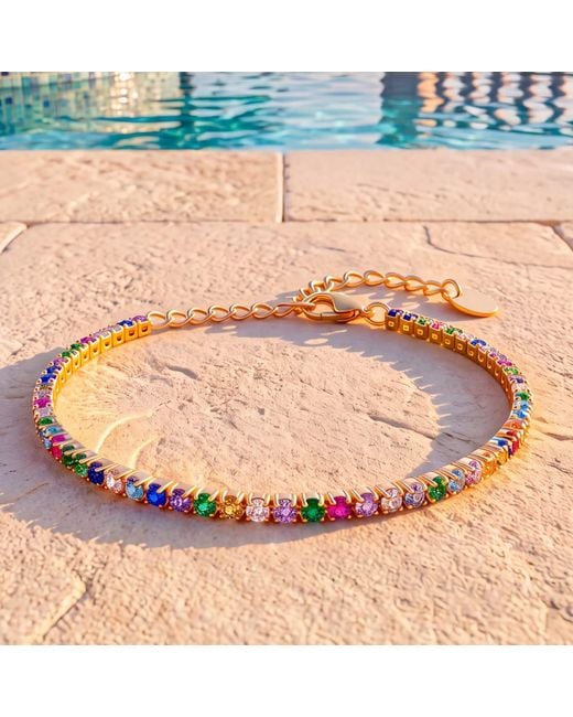 Latelita London Metallic Tennis Bracelet Vibrant Cz