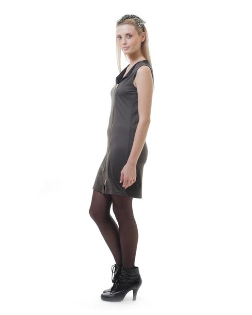 Conquista Black Zip Detail Stretch Dress