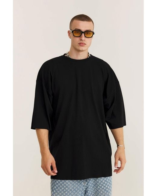 mysimplicated Blue Oversized T-Shirt With Custom Reality Print for men