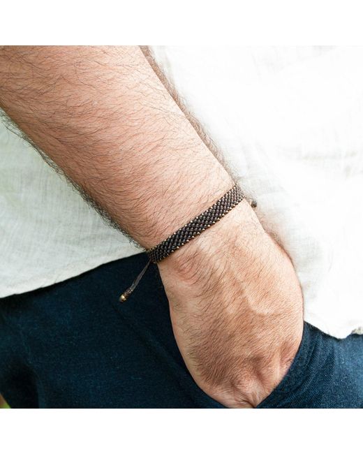 Harbour Uk Brown Bronze Connection Wide Rope Bracelet for men